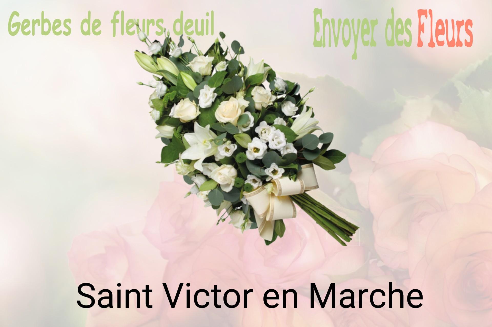 Gerbe de fleurs de deuil livrée à Saint-Victor-en-Marche